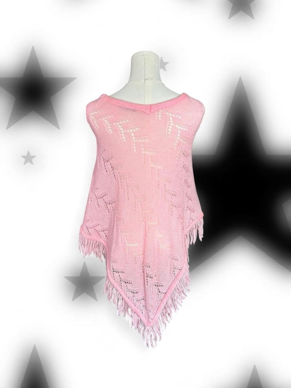 Vintage Knit Baby Pink poncho